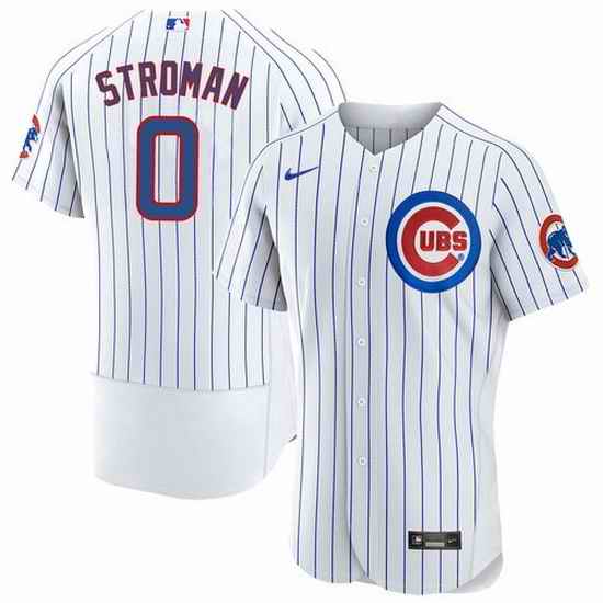 Men Chicago Cubs #0 Marcus Stroman White Flex Base Stitched Jerse