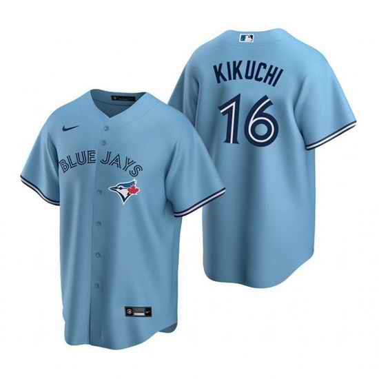 Men Toronto Blue Jays #16 Yusei Kikuchi Light Blue Cool Base Stitched Jerse