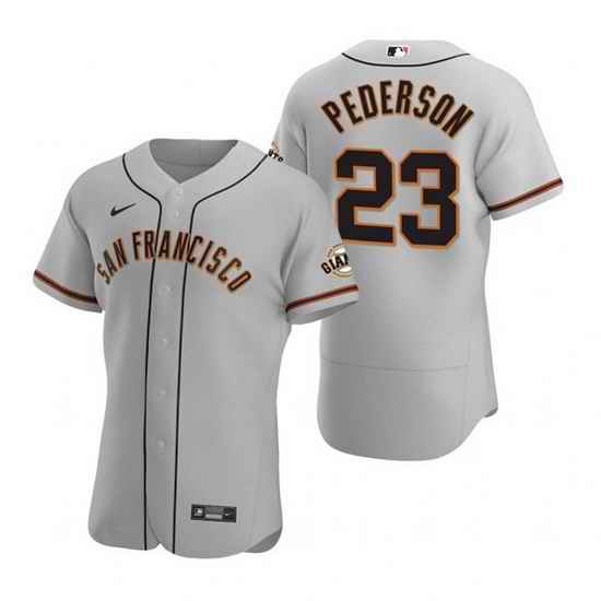 Men San Francisco Giants #23 Joc Pederson Grey Flex Base Stitched jersey