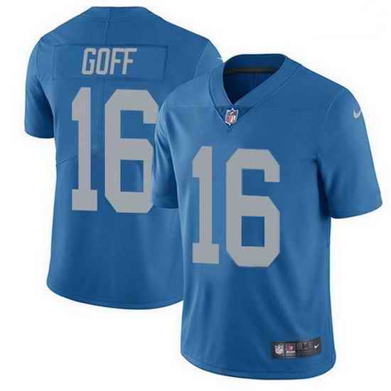 Youth Detroit Lions #16 Jared Goff Blue Men Stitched NFL Limited Rush Jersey
