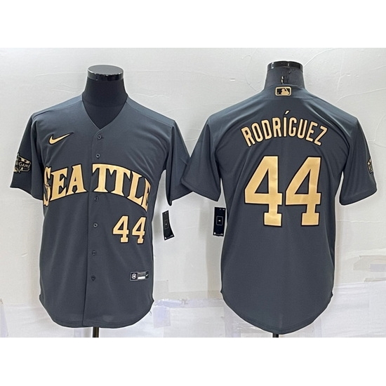 Men Seattle Mariners #44 Julio Rodr EDguez 2022 All Star Charcoal Cool Base Stitched Baseball Jersey