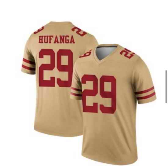 Men's San Francisco 49ers #29 Talanoa Hufanga Gold Inverted Legend Jersey