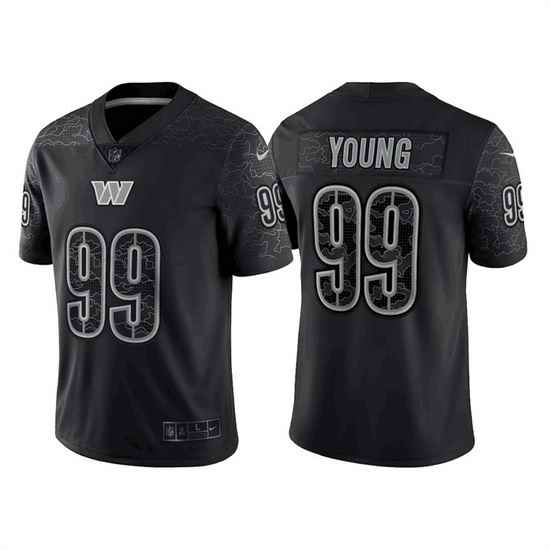 Men Washington Commanders #99 Chase Young Black Reflective Limited Stitched Football Jersey
