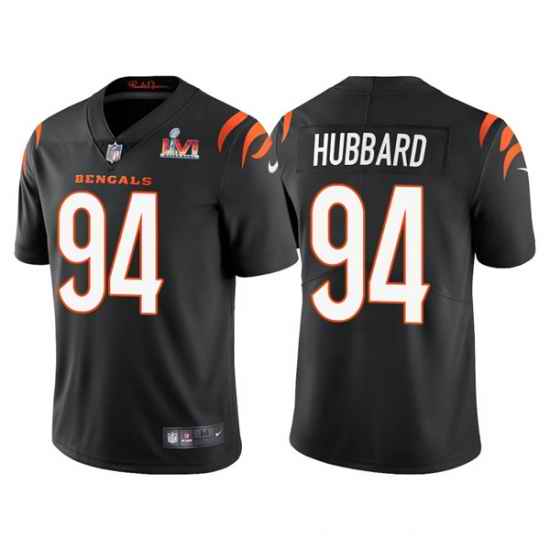 Men Cincinnati Bengals #94 Sam Hubbard 2022 Black Super Bowl LVI Vapor Limited Stitched Jersey