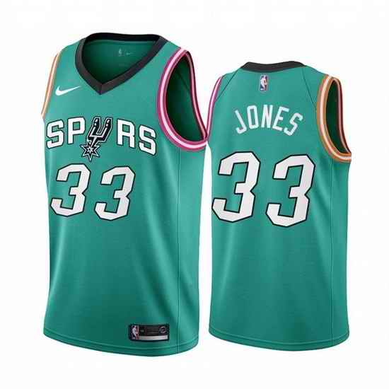 Men San Antonio Spurs 33 Tre Jones 2022 #23 Teal City Edition Stitched Jersey