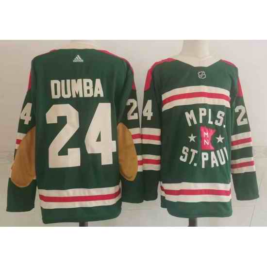 Men Minnesota Wild #24 Matt Dumba Green 2022 Winter Classic Adidas Stitched NHL Jersey