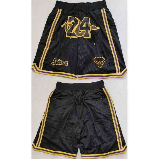 Men Los Angeles Lakers #24 Kobe Bryant Black Shorts