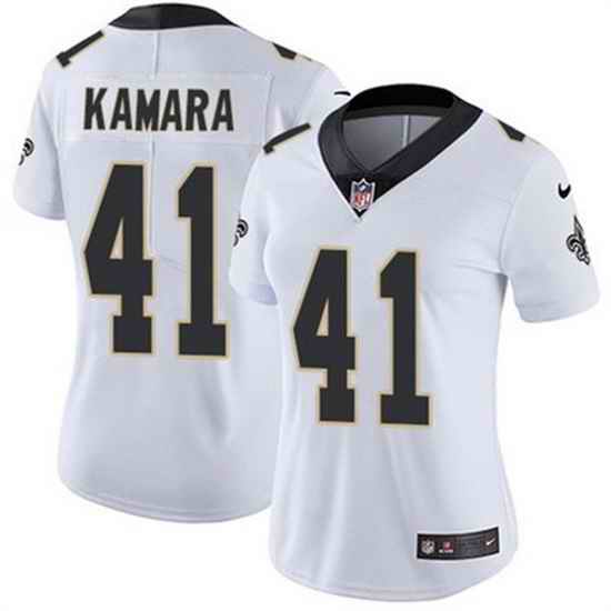 Women New Orleans Saints #41 Alvin Kamara White Vapor Untouchable Limited Stitched Jersey