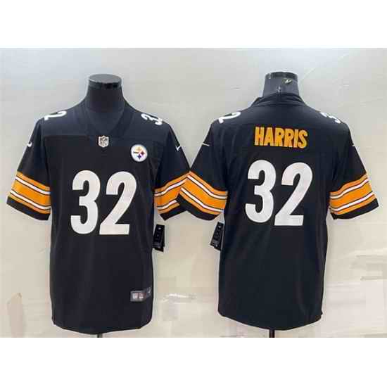 Men Pittsburgh Steelers #32 Franco Harris Black Vapor Untouchable Limited Stitched Jersey