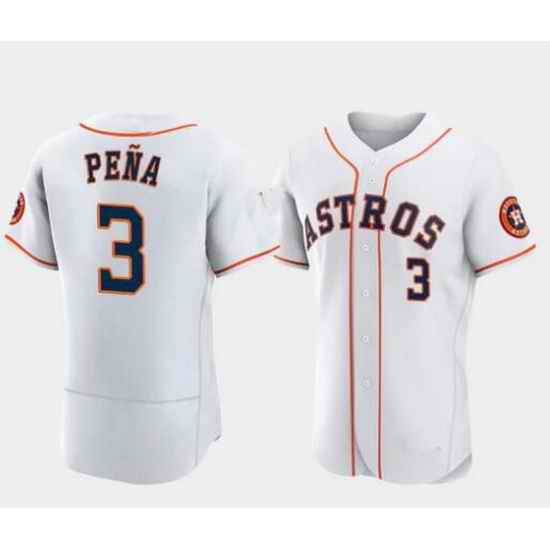 Men New Houston Astros #3 Jeremy Pena White Stitched Jersey