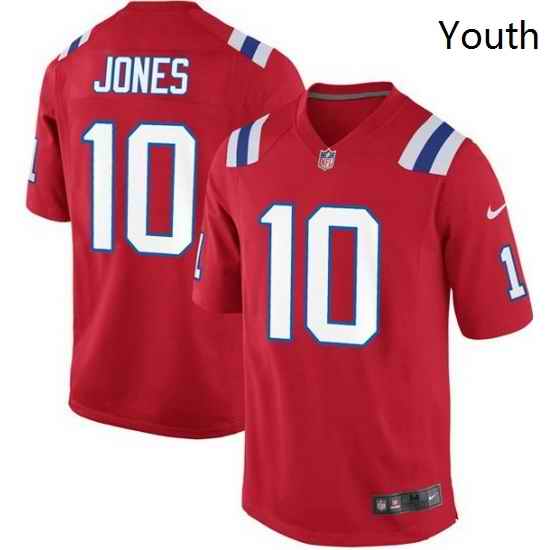 Youth New England Patriots #10 Mac Jones Red 2021 Draft Jersey