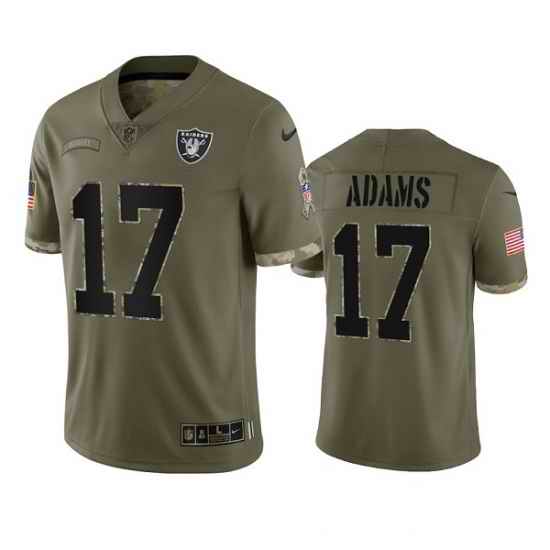 Men Las Vegas Raiders #17 Davante Adams 2022 Olive Salute To Service Limited Stitched Jersey