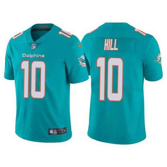 Men Miami Dolphins #10 Tyreek Hill Aqua Vapor Untouchable Limited Stitched Football jersey