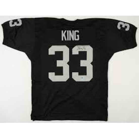 Men Los Angeles Raiders #33 Kenny King Black Throwback Stitched NFL Jersey