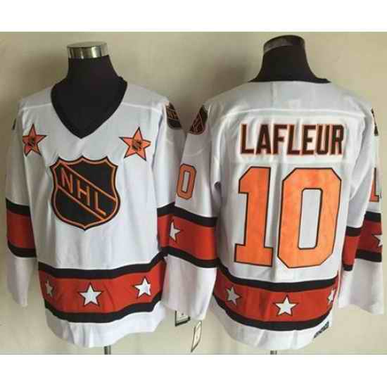 1972-81 NHL All-Star #10 Guy Lafleur White CCM Throwback Stitched Vintage Hockey Jersey