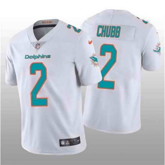 Men Miami Dolphins #2 Bradley Chubb 2022 White Vapor Untouchable Limited Stitched Jersey