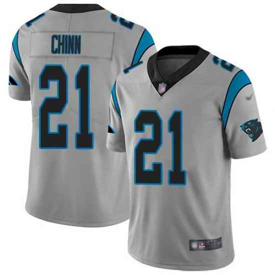 Youth Nike Carolina Panthers #21 Jeremy Chinn Silver Stitched NFL Limited Inverted Legend Jersey