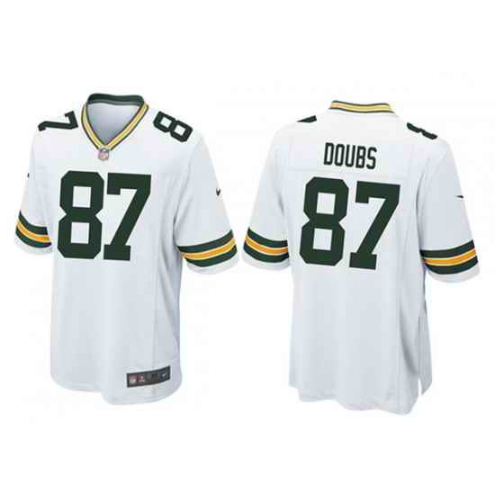 Men Green Bay Packers #87 Romeo Doubs White Stitched Game Jersey