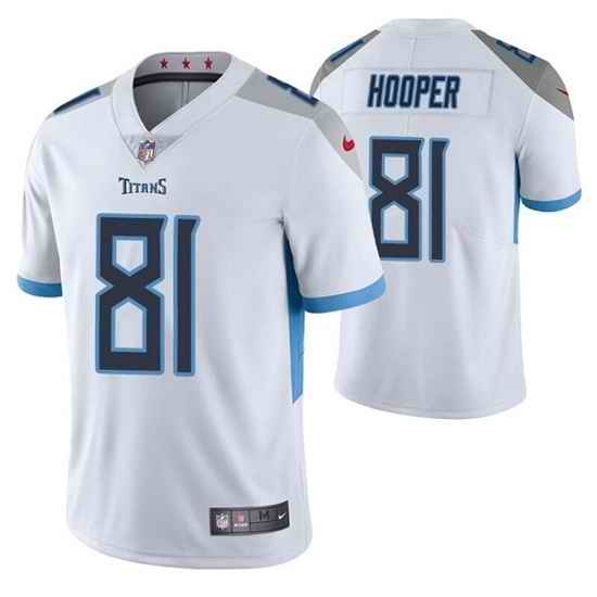 Men Tennessee Titans #81 Austin Hooper White Vapor Untouchable Stitched Jersey