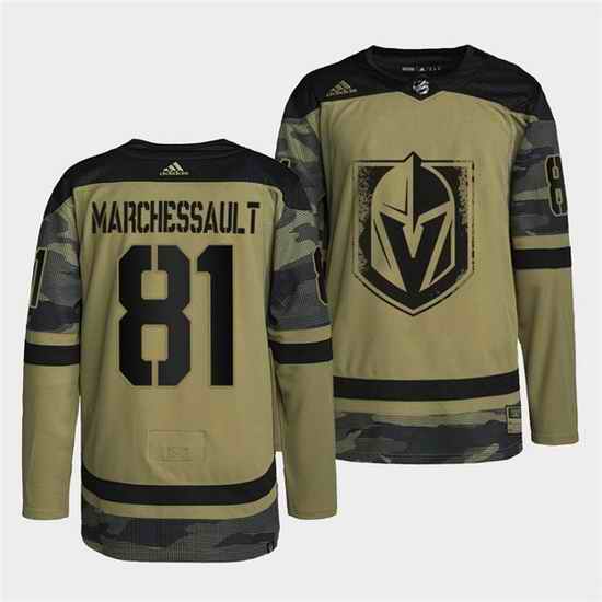Men Vegas Golden Knights #81 Jonathan Marchessault 2022 Camo Military Appreciation Night Stitched jersey