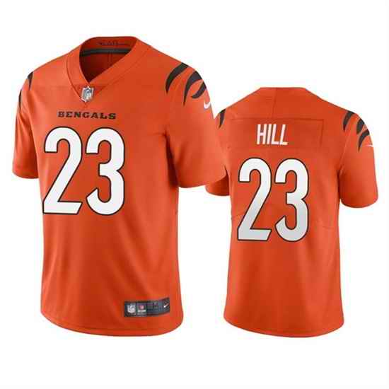 Men Cincinnati Bengals #23 Daxton Hill Orange Vapor Untouchable Limited Stitched Jersey