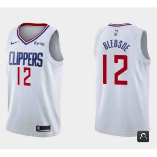 Men Los Angeles Clippers #12 Eric Bledsoe White Association Edition Stitched Basketball Jersey