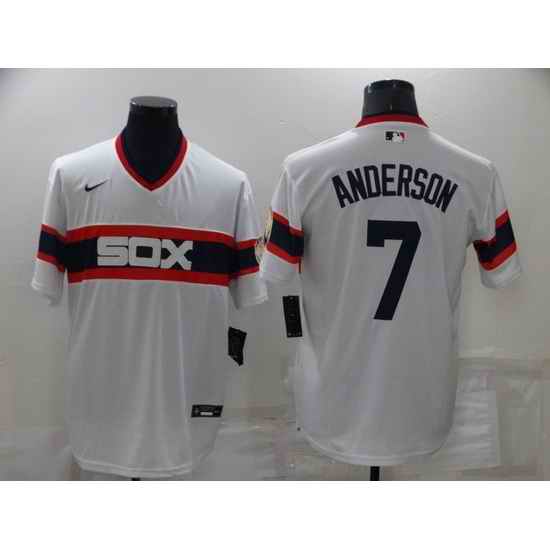 Men Chicago White Sox #7 Tim Anderson Throwback Cool Base Stitched Jerseys