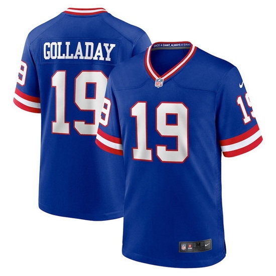 Men New York Giants #19 Kenny Golladay Royal Classic Retired Player Stitched Game Jersey