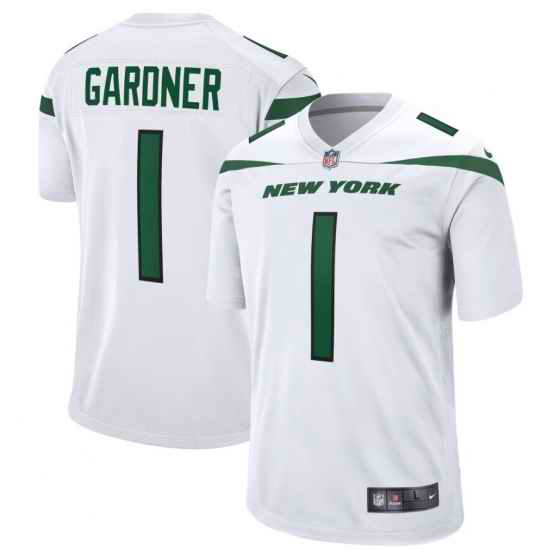 Men Nike New York Jets #1 Sauce Gardner White Vapor Limited Jersey