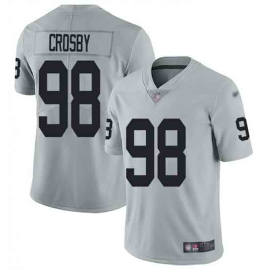 Men Las Vegas Raiders #98 Maxx Crosby Grey Vapor Untouchable Limited Stitched Jersey