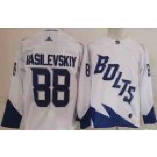 Men Tampa Bay Lightning #88 Andrei Vasilevskiy White 2022 Stadium Series Authentic Jersey