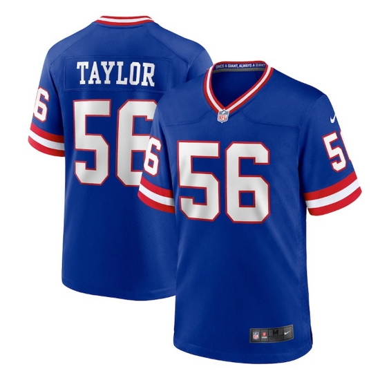 Men New York Giants #56 Lawrence Taylor Royal Classic Retired Player Stitched Game Jersey