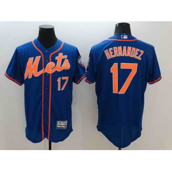 Men New York Mets #17 Keith Hernandez Blue Road Cool Base MLB Jersey
