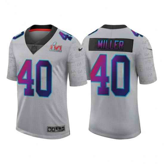 Men Los Angeles Rams #40 Von Miller 2022 Grey Super Bowl LVI Limited Stitched Jersey