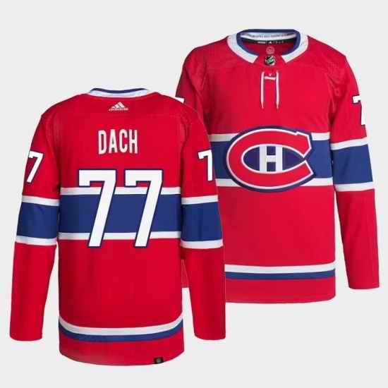 Men Montreal Canadiens #77 Kirby Dach Red Stitched Jersey