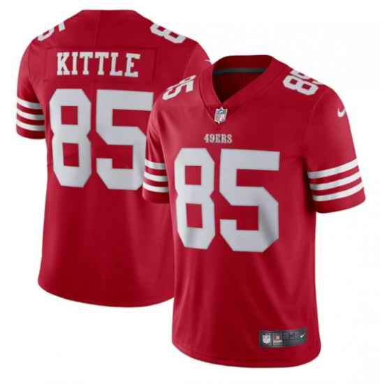 Men San Francisco 49ers #85 George Kittle 2022 New Scarlet Vapor Untouchable Stitched Football Jersey