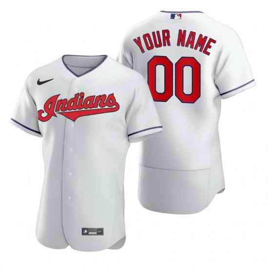 Men Women Youth Toddler Cleveland Indians White Custom Nike MLB Flex Base Jersey