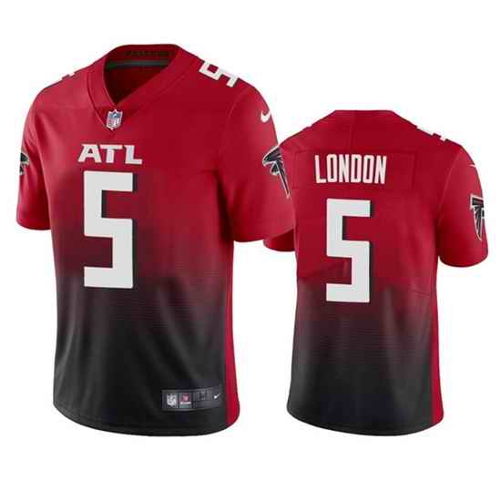 Men Atlanta Falcons #5 Drake London Red Black NFL Draft Vapor Untouchable Limited Stitched Jersey