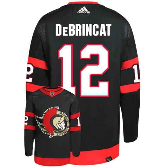 Men Ottawa Senators #12 Alex DeBrincat 2021 Black Stitched Home Jersey