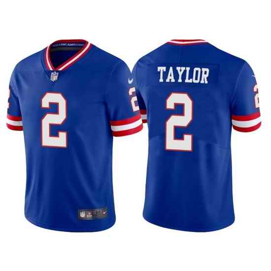 Men New York Giants #2 Tyrod Taylor Royal Vapor Untouchable Classic Retired Player Stitched Game Jersey