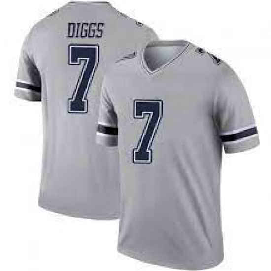 Men Dallas Cowboys Trevon Diggs #7 Jersey Gray Inverted Legend
