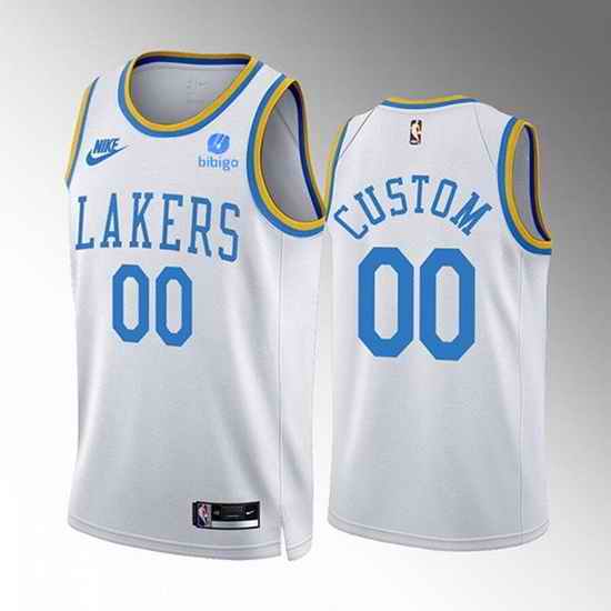 Men Los Angeles Lakers Customized 2022 #23 White Classic Edition Stitched Basketball Jersey