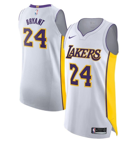 Men's Los Angeles Lakers #24 Kobe Bryant White Stitched Basketball Jersey