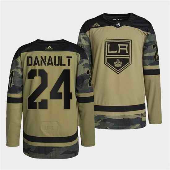 Men Los Angeles Kings #24 Phillip Danault 2022 Camo Military Appreciation Night Stitched jersey