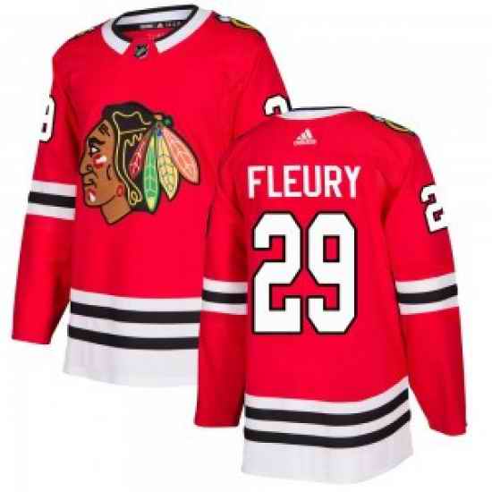 Men Chicago Blackhawks #29 Marc Andre Fleury Red Hockey Jersey