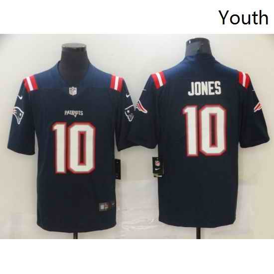 Youth New England Patriots #10 Mac Jones Nike Navy Rush Limited Jersey