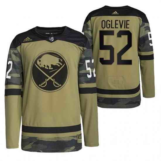 Men Buffalo Sabres #52 Andrew Oglevie 2022 Camo Military Appreciation Night Stitched jersey