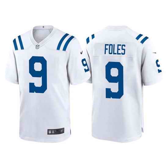 Men Indianapolis Colts #9 Nick Foles White Stitched Game Jersey