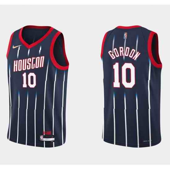 Men Houston Rockets #10 Eric Gordon 2021 22 City Edition 75th Anniversary Navy Stitched Basketball Jersey