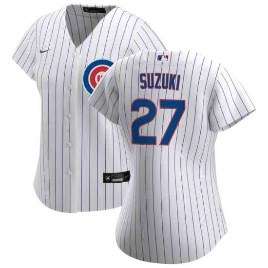 Chicago Cubs #44 #27 Seiya Suzuki Nike Women Home 2020 MLB Player Jersey White